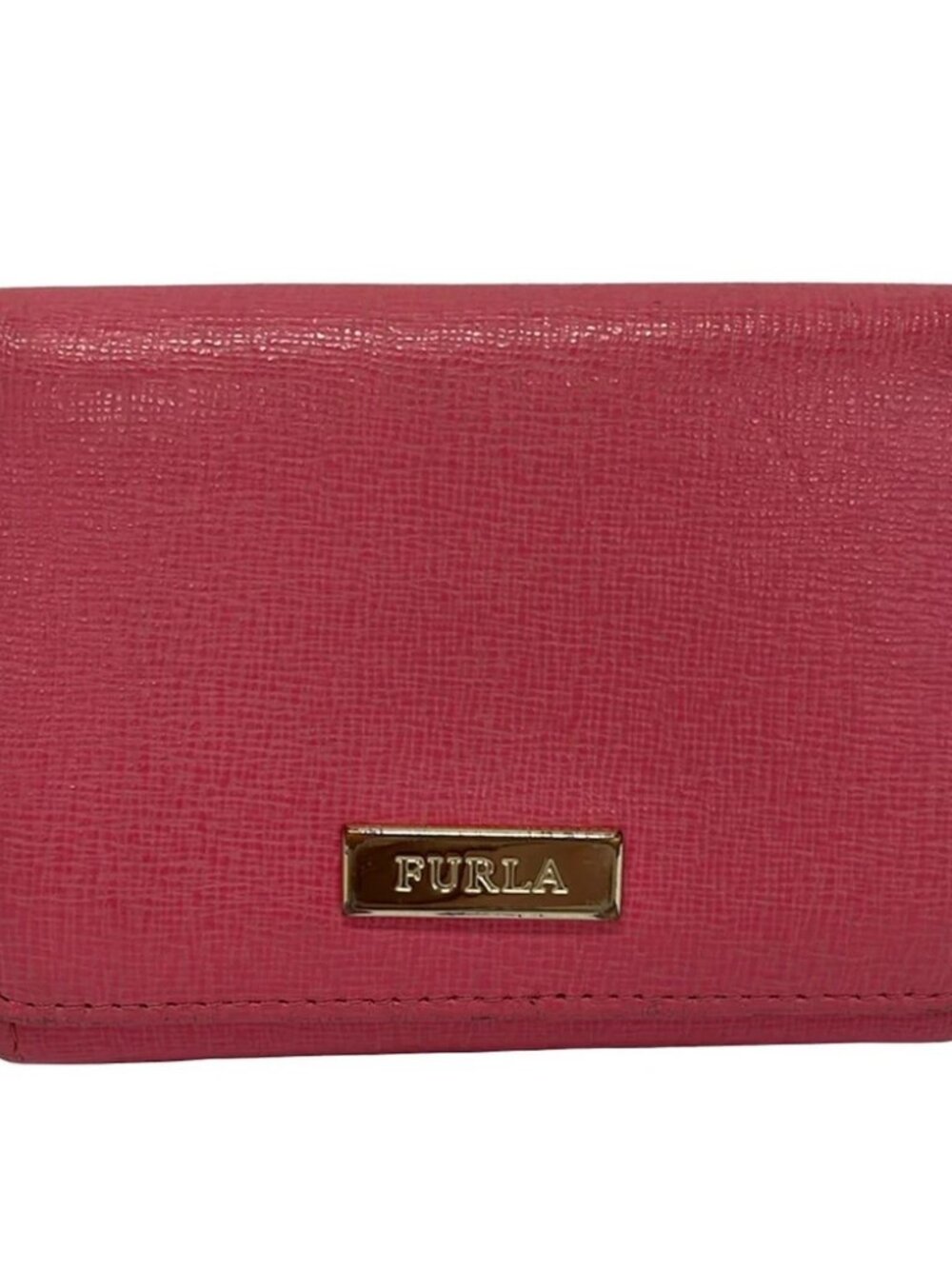 FURLA Pink Leather Trifold Wallet